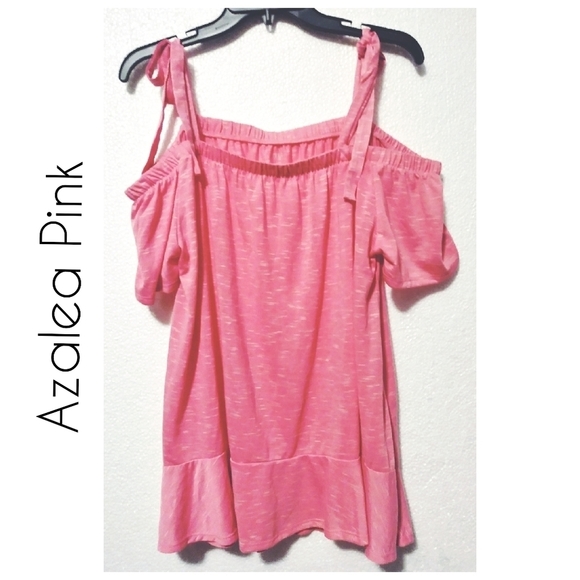 a.n.a Off Shoulder Hi Low Pink Top - Picture 2 of 3